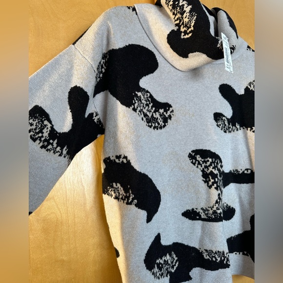 Tribal Intarsia Knit Cowl Neck Sweater - Picture 2 of 5